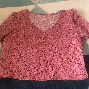 Button down crop shirt